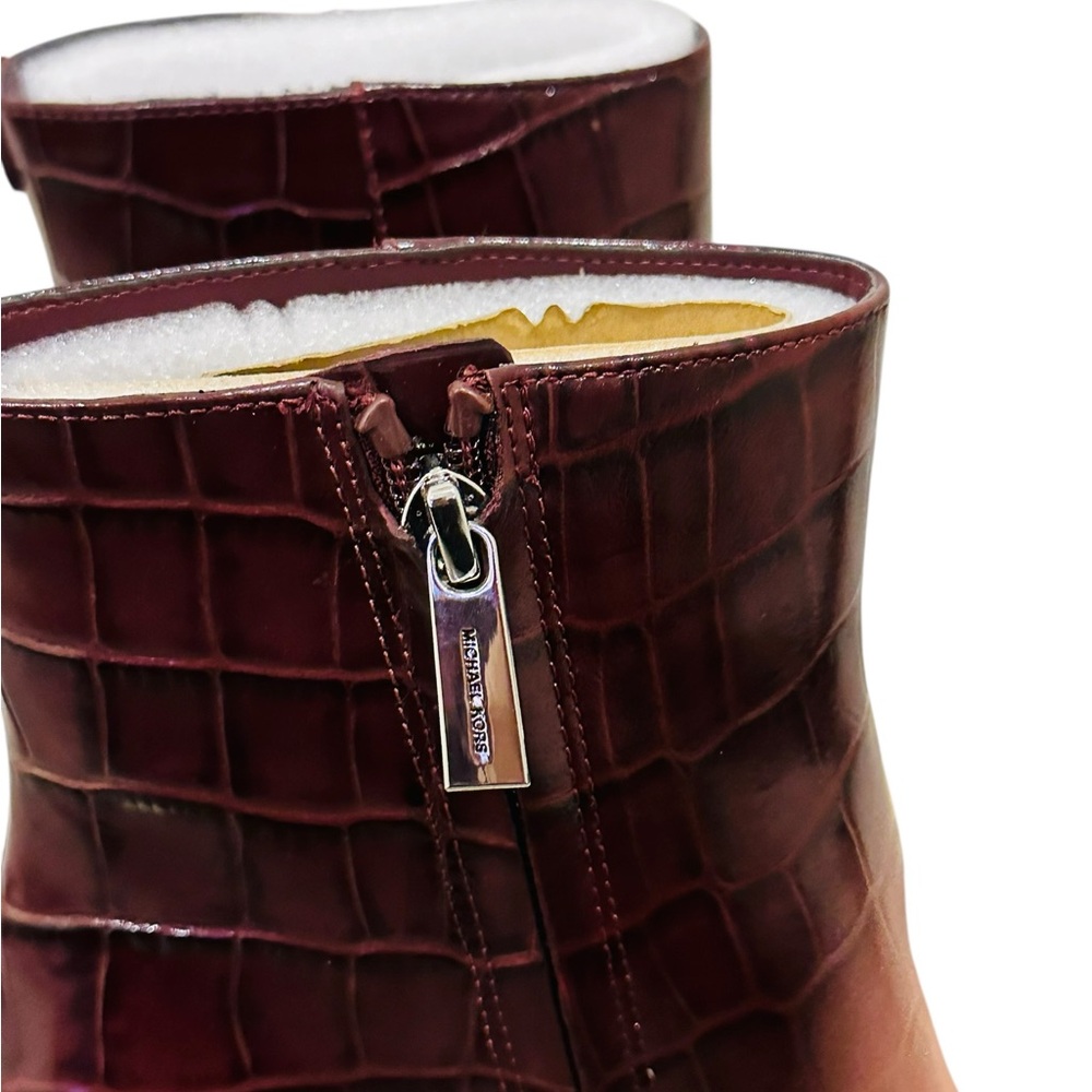 ✨ Michael Kors Selina Heeled Bootie – Oxblood Leather – Size 7.5M - Picture 8 of 15